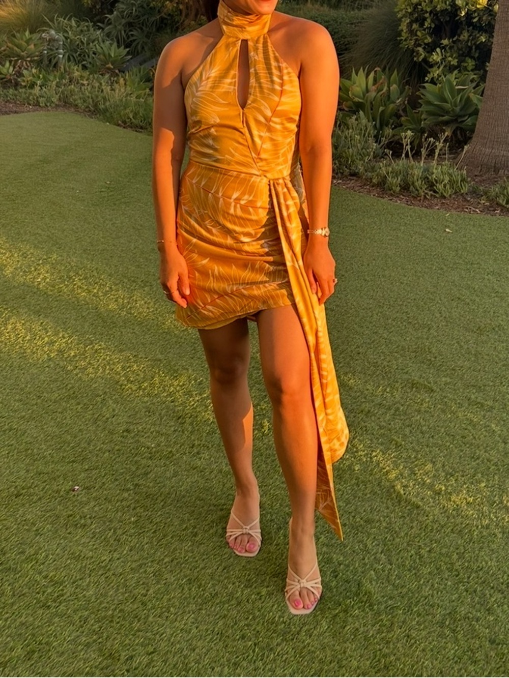 Camila Coelho Antonia Mini Dress in Gold Tropical - Picture 4 of 8
